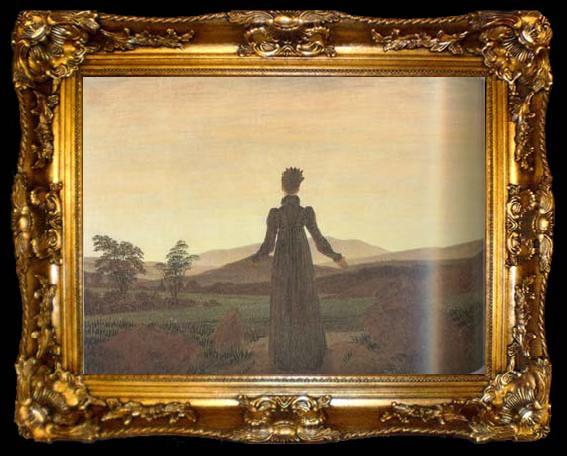 framed  Caspar David Friedrich Woman Before the Setting Sun (mk10), ta009-2